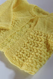 VINTAGE - Hand Knit Baby Girl Sweater , Yellow