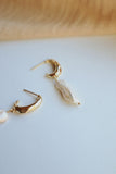 BAILEY Pearl Huggie Hoop - Bridal Jewelry, Dainty Earrings, Pearl Jewelry