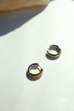 VALLEY Mixed Metal Huggie Hoops – Chunky Minimalist Earrings