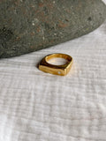 FIELDS Ring + Bling - Hand Carved Ring , Bronze Jewelery , Organic Ring , Flush Set Stone , Lost Wax Cast Jewelry