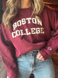 VINTAGE | Boston College Champion Maroon Crew Sweatshirt - Size L - Unisex