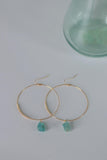 PORTOFINO Hoops - Raw Gemstone Jewelry , Boho Earrings, Minimalist Hoops, Aquamarine Hoops