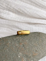 FIELDS Ring + Bling - Hand Carved Ring , Bronze Jewelery , Organic Ring , Flush Set Stone , Lost Wax Cast Jewelry