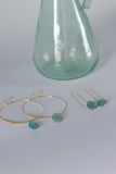 PORTOFINO Hoops - Raw Gemstone Jewelry , Boho Earrings, Minimalist Hoops, Aquamarine Hoops