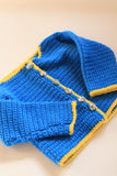 VINTAGE - Children’s Hand knit Blue & Yellow  Cardigan