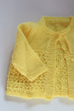 VINTAGE - Hand Knit Baby Girl Sweater , Yellow