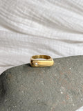 FIELDS Ring + Bling - Hand Carved Ring , Bronze Jewelery , Organic Ring , Flush Set Stone , Lost Wax Cast Jewelry