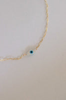 Mother of Pearl Evil Eye Necklace - Evil Eye Charm , Dainty Jewelry, Stacking Necklace , Layering Necklace