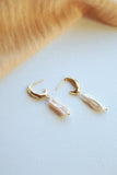 BAILEY Pearl Huggie Hoop - Bridal Jewelry, Dainty Earrings, Pearl Jewelry