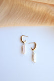 BAILEY Pearl Huggie Hoop - Bridal Jewelry, Dainty Earrings, Pearl Jewelry