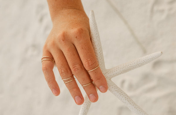 14K Solid Gold Stacking Ring - Gold Ring, Dainty Stacking Rings, Minimal Jewelry , Jewelry Gift