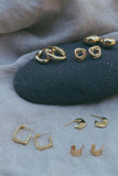 BUBBLE Huggie Hoops, Gold - Organic Earrings, Minimal Jewelry