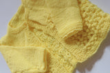 VINTAGE - Hand Knit Baby Girl Sweater , Yellow