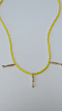 FRESH CATCH Beaded Pendant Choker - Charm Necklace, Fish Necklace , Beaded Jewelry