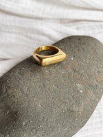 FIELDS Ring + Bling - Hand Carved Ring , Bronze Jewelery , Organic Ring , Flush Set Stone , Lost Wax Cast Jewelry