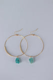 PORTOFINO Hoops - Raw Gemstone Jewelry , Boho Earrings, Minimalist Hoops, Aquamarine Hoops